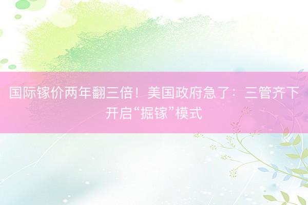 国际镓价两年翻三倍！美国政府急了：三管齐下开启“掘镓”模式