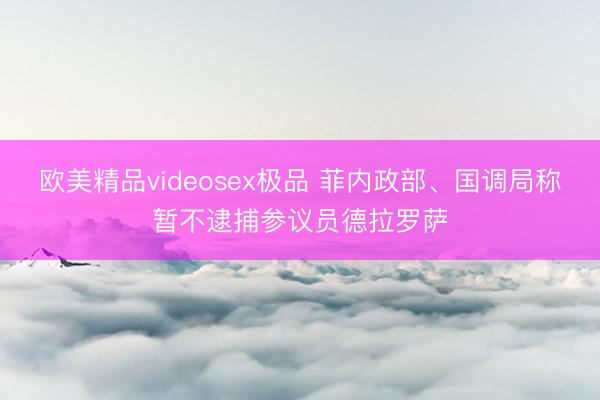 欧美精品videosex极品 菲内政部、国调局称暂不逮捕参议员德拉罗萨