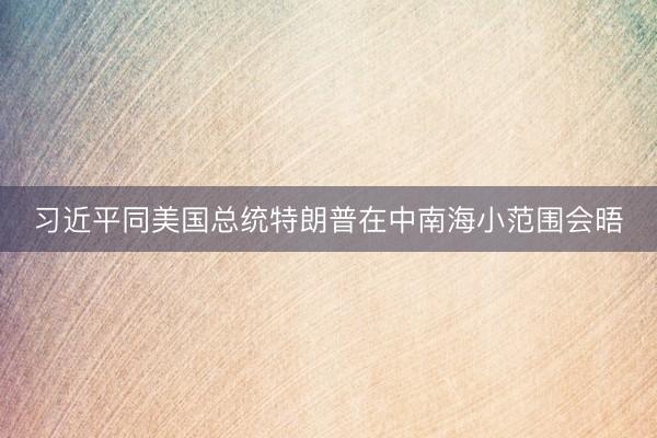 习近平同美国总统特朗普在中南海小范围会晤