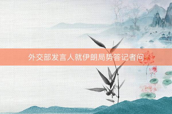 外交部发言人就伊朗局势答记者问