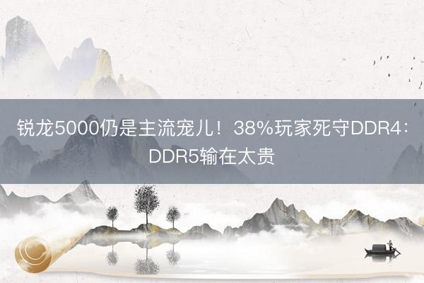 锐龙5000仍是主流宠儿！38%玩家死守DDR4：DDR5输在太贵