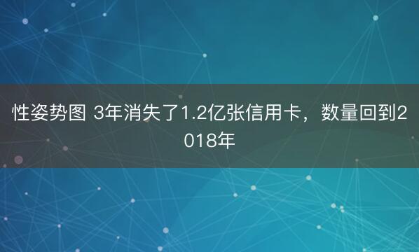 性姿势图 3年消失了1.2亿张信用卡，数量回到2018年