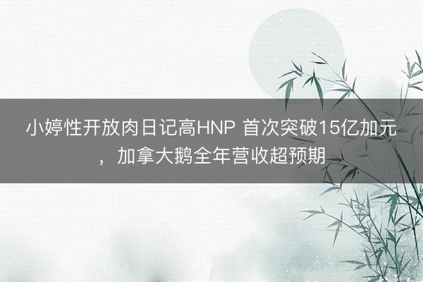 小婷性开放肉日记高HNP 首次突破15亿加元，加拿大鹅全年营收超预期