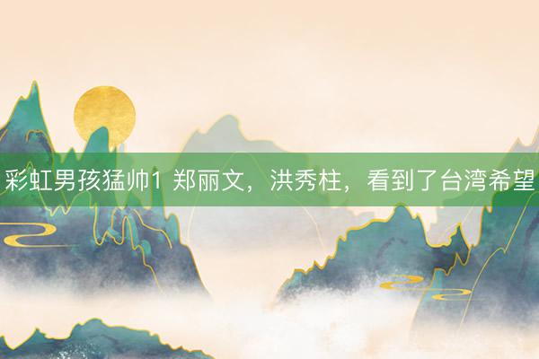 彩虹男孩猛帅1 郑丽文，洪秀柱，看到了台湾希望