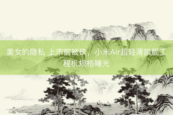 美女的隐私 上市前被砍，小米Air超轻薄旗舰工程机规格曝光