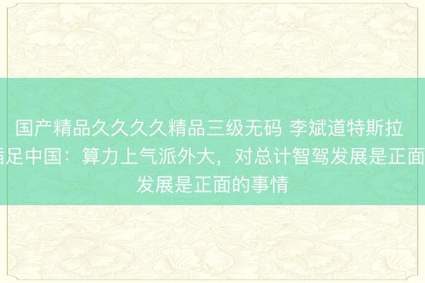 国产精品久久久久精品三级无码 李斌道特斯拉 FSD 插足中国：算力上气派外大，对总计智驾发展是正面的事情