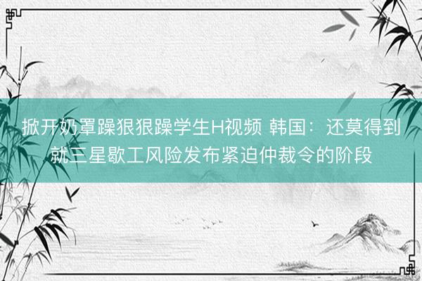 掀开奶罩躁狠狠躁学生H视频 韩国：还莫得到就三星歇工风险发布紧迫仲裁令的阶段