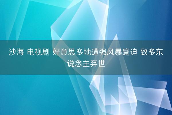 沙海 电视剧 好意思多地遭强风暴蹙迫 致多东说念主弃世