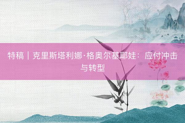 特稿｜克里斯塔利娜·格奥尔基耶娃：应付冲击与转型
