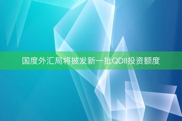 国度外汇局将披发新一批QDII投资额度
