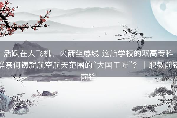 活跃在大飞机、火箭坐蓐线 这所学校的双高专科群奈何铸就航空航天范围的“大国工匠”？丨职教前锋